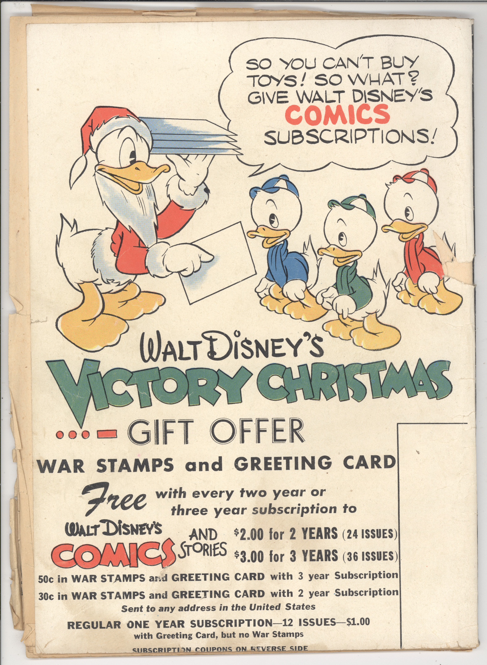 Walt Disney's Comics and Stories #40 back