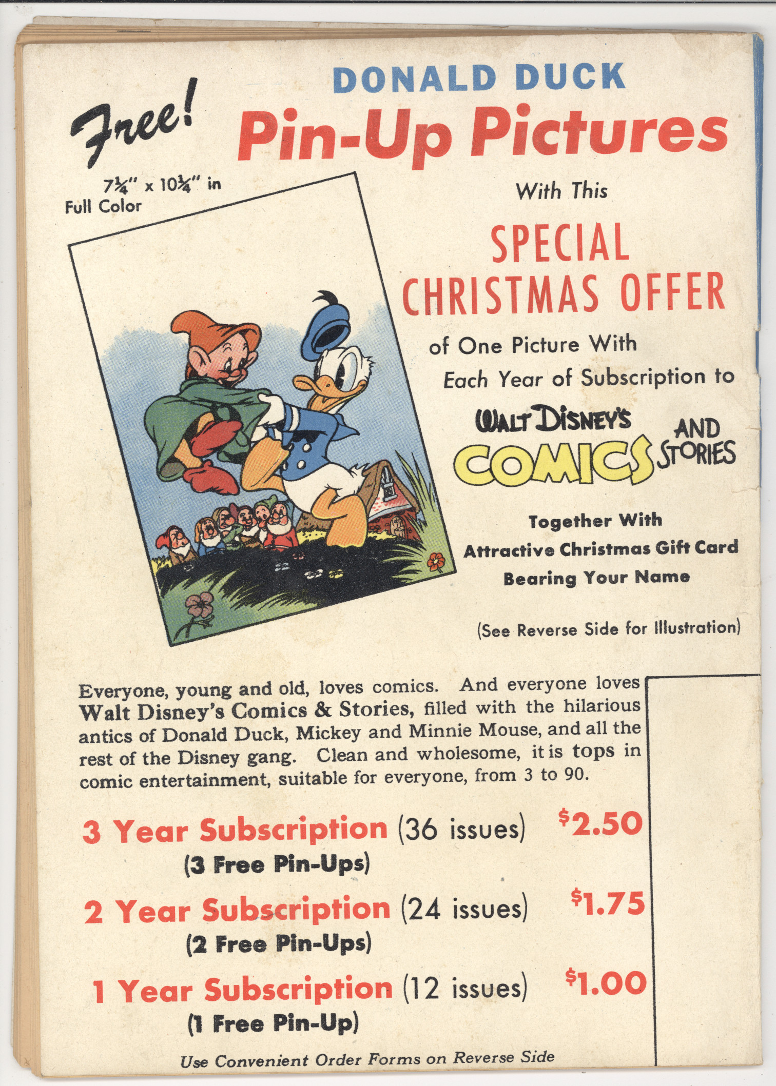 Walt Disney's Comics and Stories #52 back